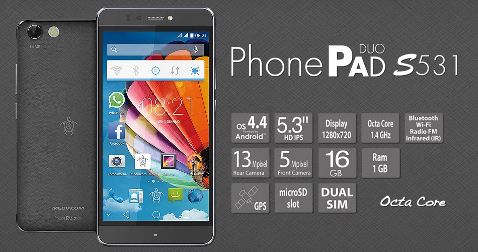 Mediacom PhonePad Duo S531: nuovo smartphone Android in arrivo da Giugno